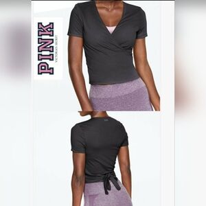 🎁 NWT. Pink Victoria's Secret Red Wrap blouse